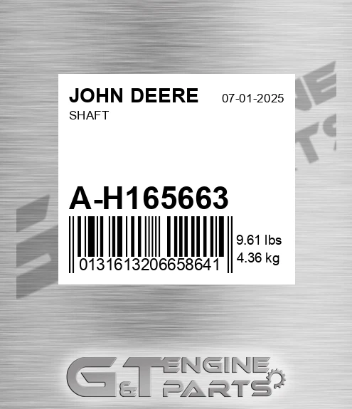A-H165663 Shaft for JOHN DEERE