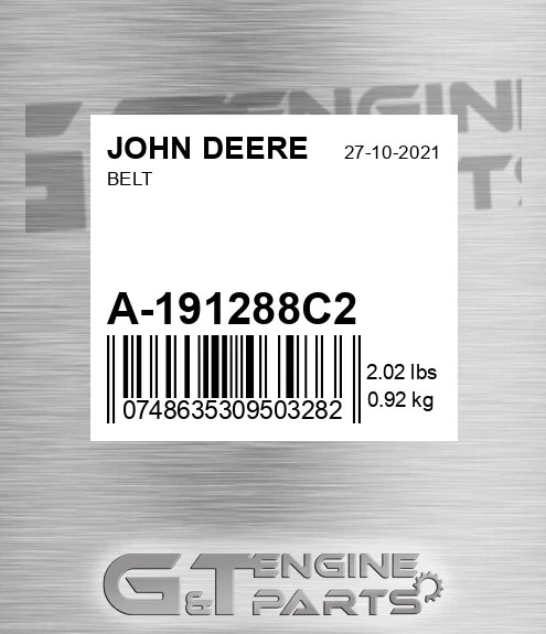 A-191288C2 Belt for JOHN DEERE