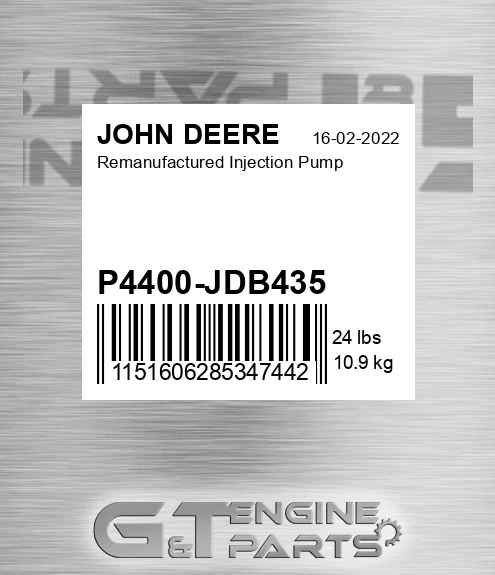 P4400-JDB435 Remanufactured Injection Pump for JOHN DEERE