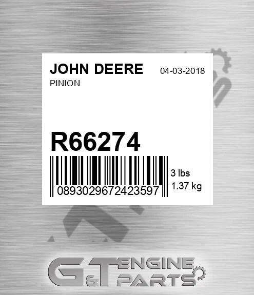 R66274 Pinion for JOHN DEERE