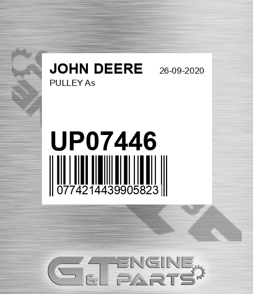 UP07446 Pulley As for JOHN DEERE