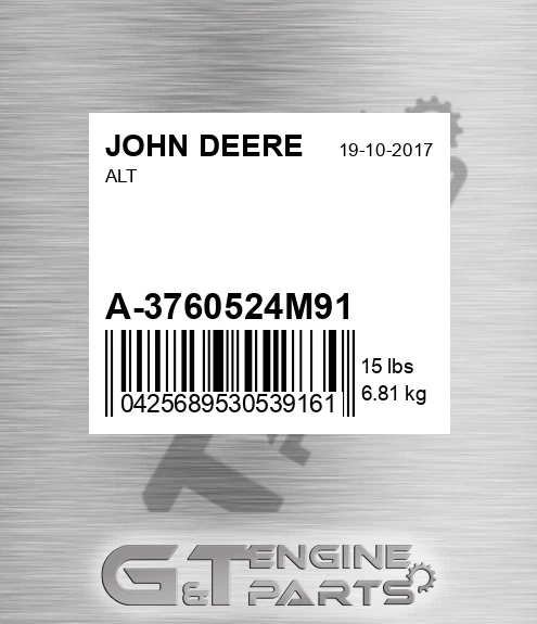 A-3760524M91 Alt for JOHN DEERE
