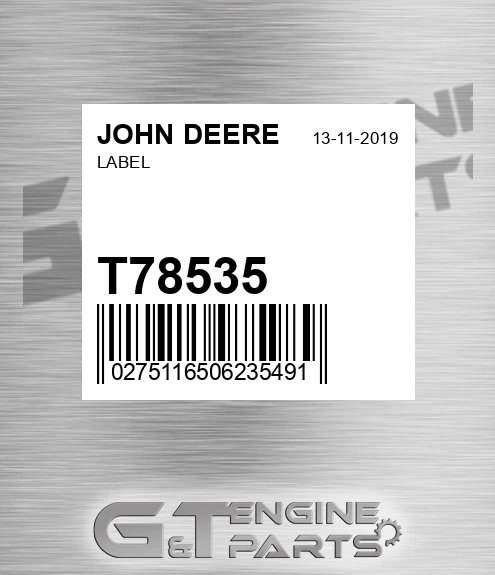 T78535 Label for JOHN DEERE