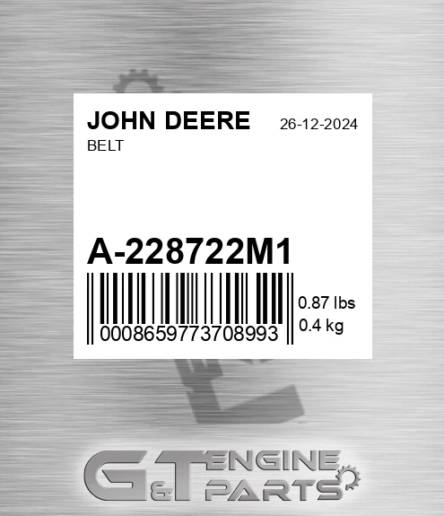 A-228722M1 Belt for JOHN DEERE