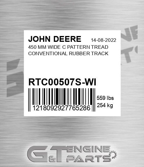 RTC00507S-WI 450 Mm Wide C Pattern Tread Conventional Rubber Track