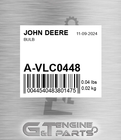 A-VLC0448 Bulb for JOHN DEERE