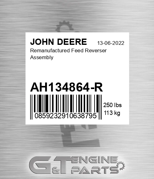 AH134864-R Remanufactured Feed Reverser Assembly for JOHN DEERE