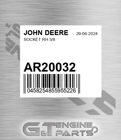 AR20032 Socket Rh 5/8 for JOHN DEERE