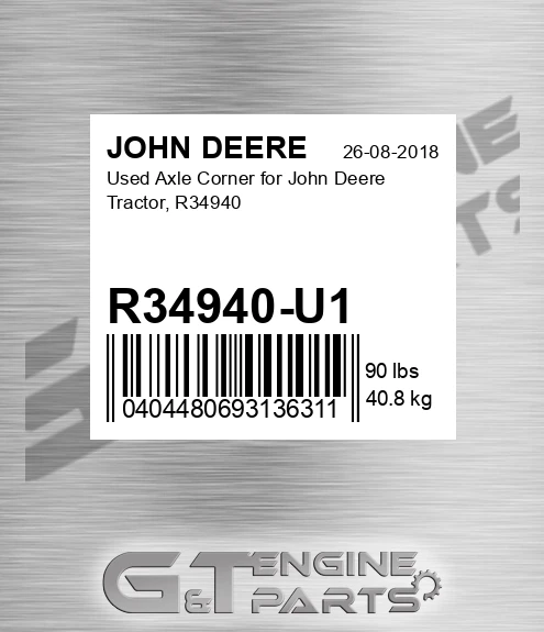 R34940-U1 Used Axle Corner For Tractor, R34940 for JOHN DEERE