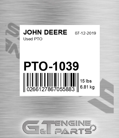 PTO-1039 Used Pto for JOHN DEERE