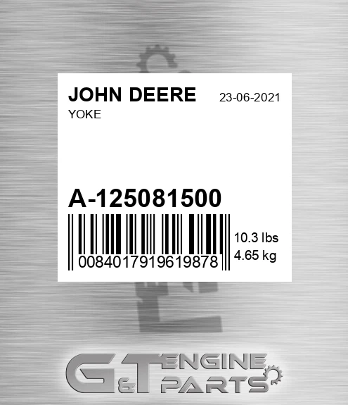 A-125081500 Yoke for JOHN DEERE