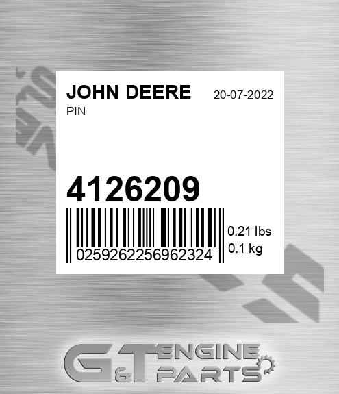 4126209 Pin for JOHN DEERE