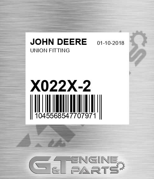 X022X-2 Union Fitting for JOHN DEERE