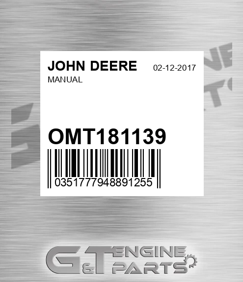 OMT181139 Manual for JOHN DEERE