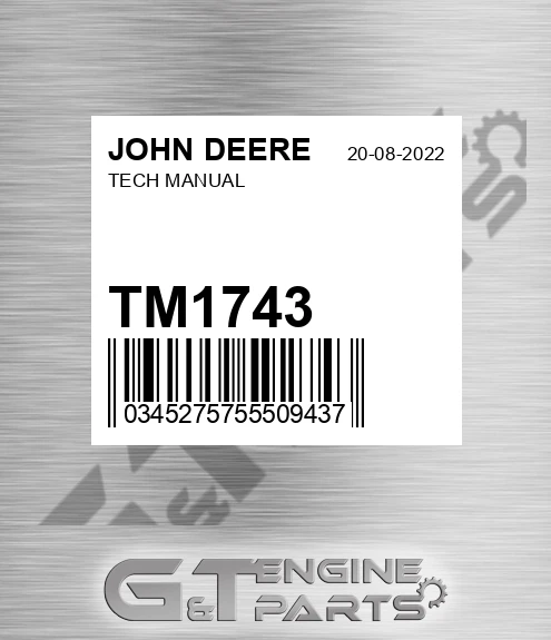 TM1743 Tech Manual for JOHN DEERE
