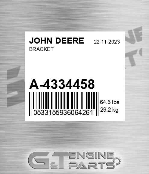 A-4334458 Bracket for JOHN DEERE