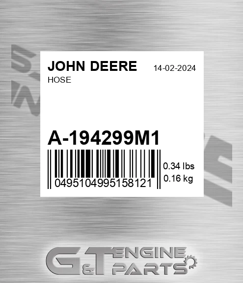 A-194299M1 Hose for JOHN DEERE