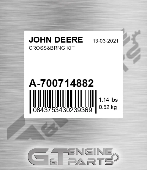 A-700714882 Cross&brng Kit for JOHN DEERE