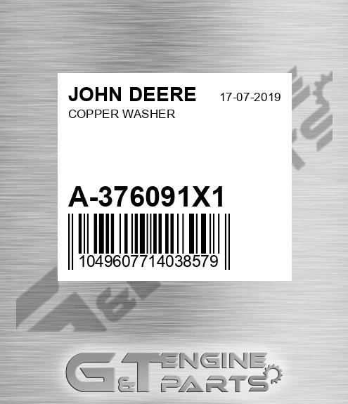 A-376091X1 Copper Washer for JOHN DEERE