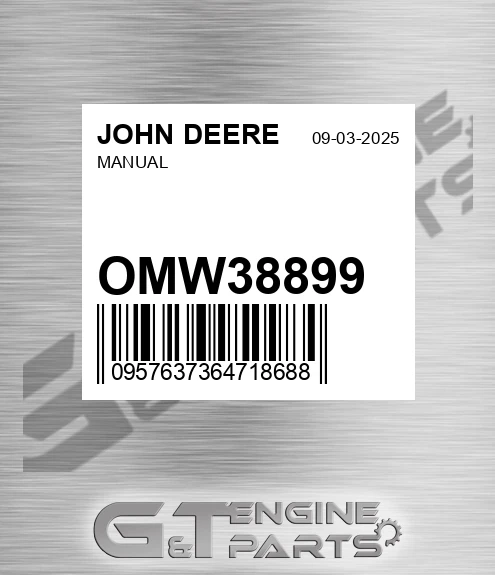 OMW38899 Manual for JOHN DEERE