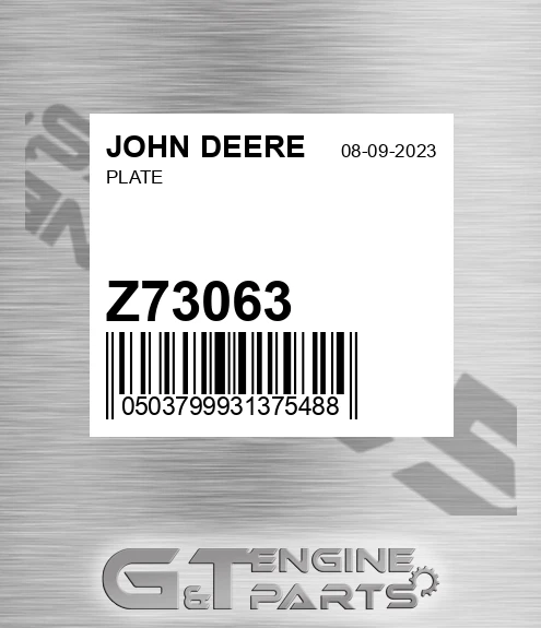 Z73063 Plate for JOHN DEERE