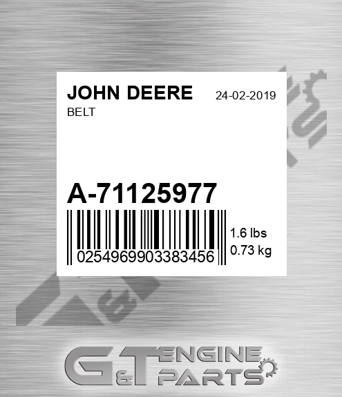 A-71125977 Belt for JOHN DEERE