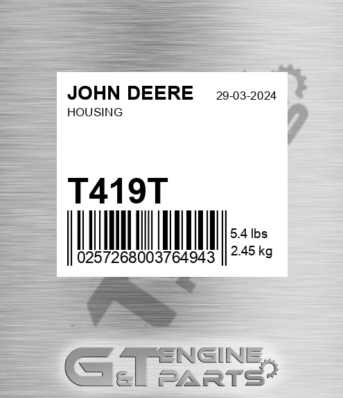 T419T Housing for JOHN DEERE