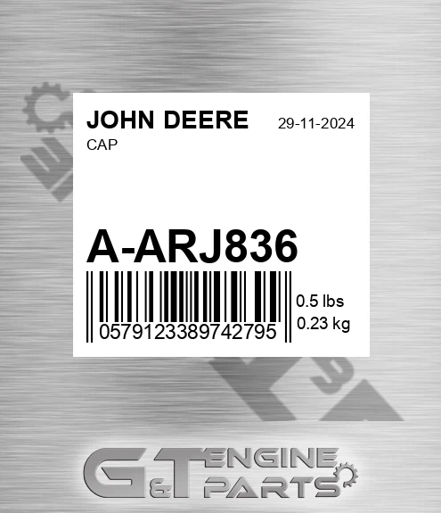 A-ARJ836 Cap for JOHN DEERE