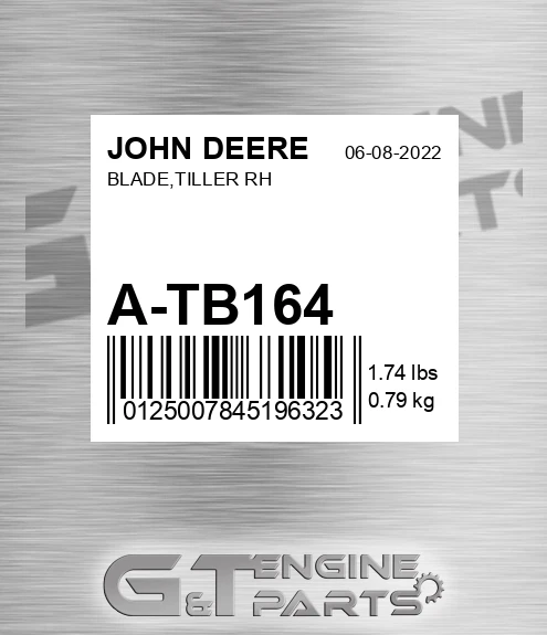 A-TB164 Blade,tiller Rh for JOHN DEERE