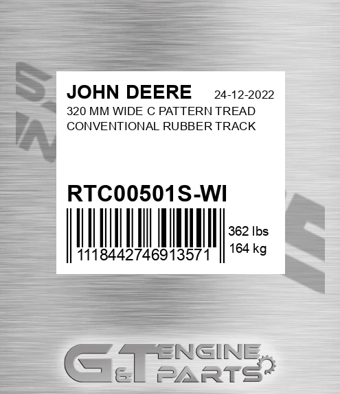 RTC00501S-WI 320 Mm Wide C Pattern Tread Conventional Rubber Track