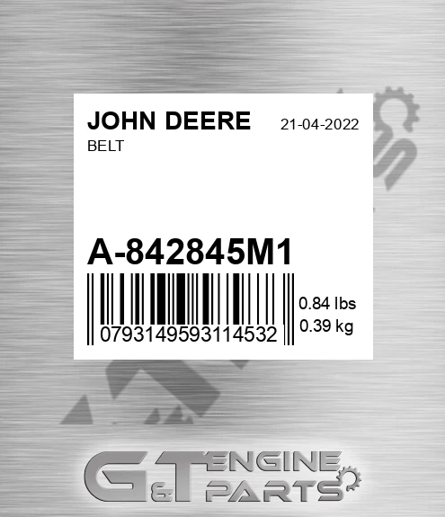 A-842845M1 Belt for JOHN DEERE