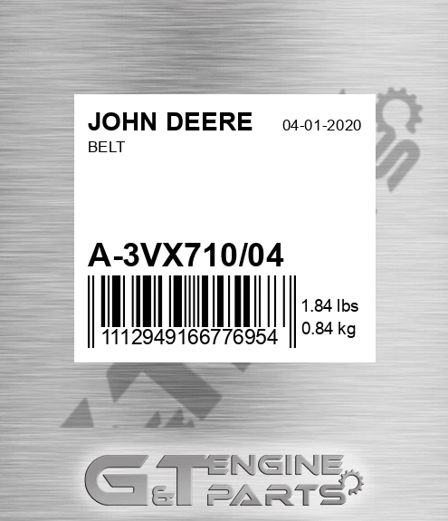 A-3VX710/04 Belt for JOHN DEERE