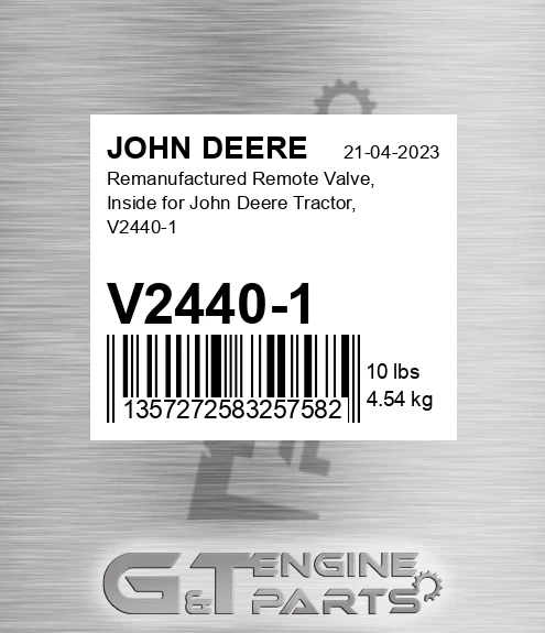 V2440-1 Remanufactured Remote Valve, Inside For Tractor, for JOHN DEERE