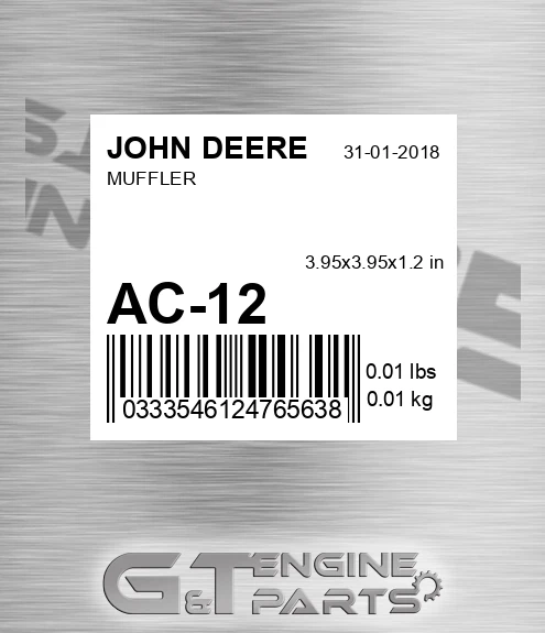 A-C12 Muffler for JOHN DEERE