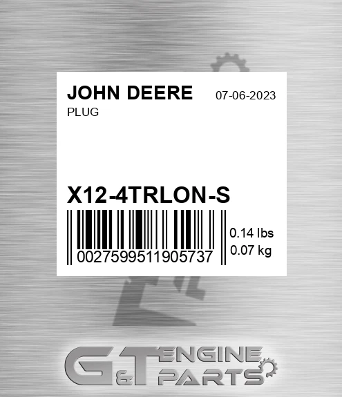 X12-4TRLON-S Plug for JOHN DEERE