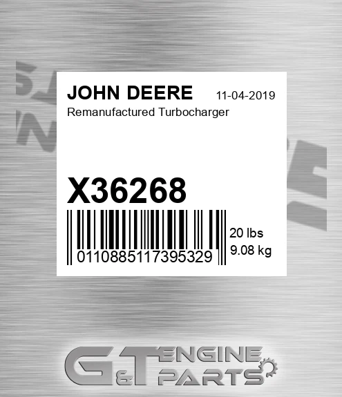 X36268 Remanufactured Turbocharger for JOHN DEERE