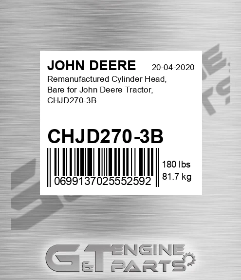 CHJD270-3B Remanufactured Cylinder Head, Bare For Tractor, for JOHN DEERE