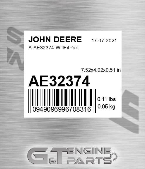 AE32374 A- Willfitpart for JOHN DEERE