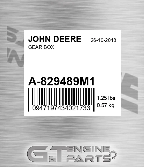 A-829489M1 Gear Box for JOHN DEERE