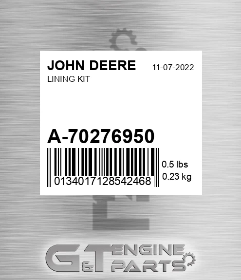 A-70276950 Lining Kit for JOHN DEERE