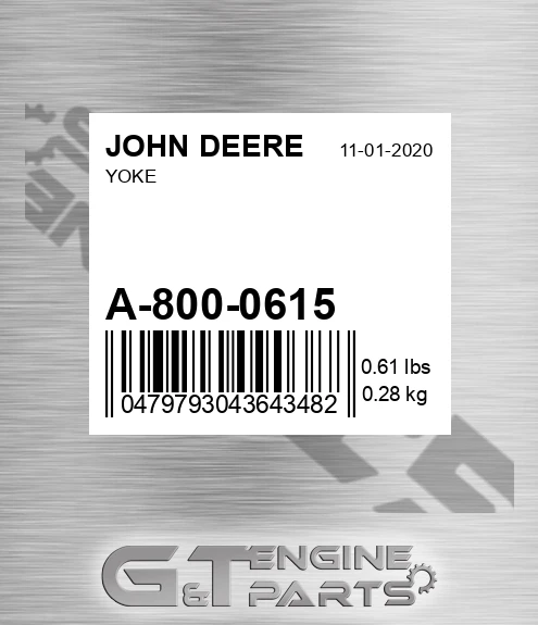 A-800-0615 Yoke for JOHN DEERE