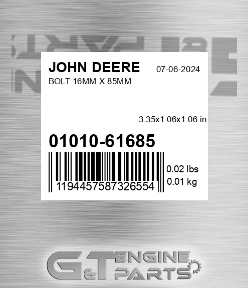 01010-61685 Bolt 16mm X 85mm