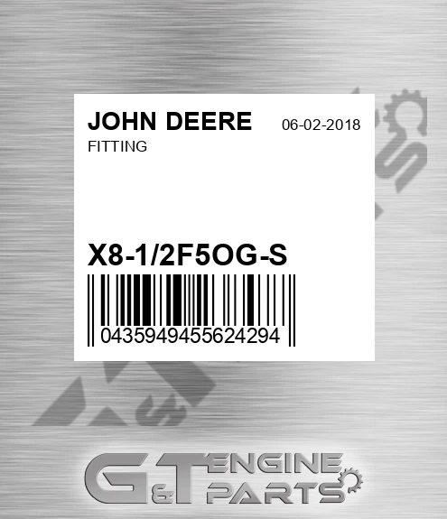 X8-1/2F5OG-S Fitting for JOHN DEERE