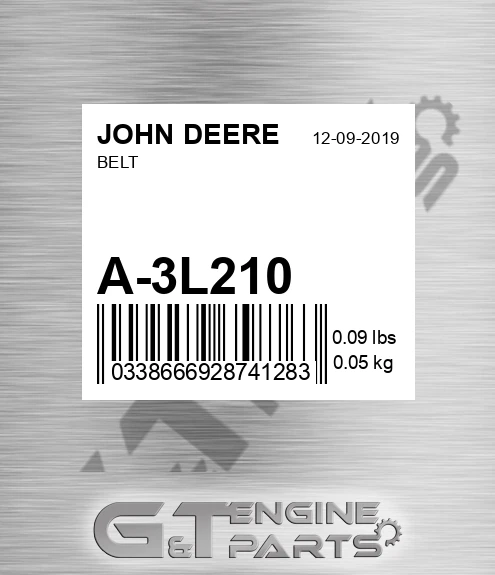 A-3L210 Belt for JOHN DEERE