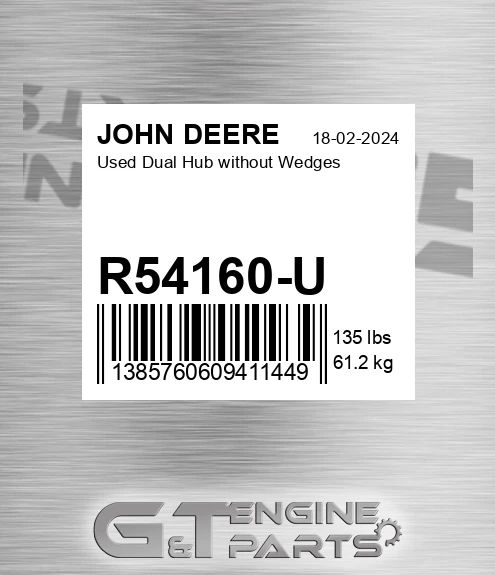 R54160-U Used Dual Hub Without Wedges for JOHN DEERE