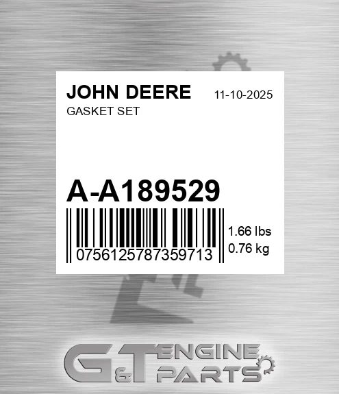 A-A189529 Gasket Set for JOHN DEERE
