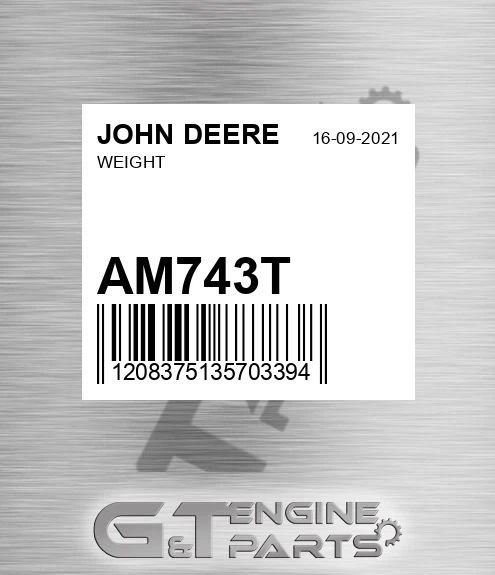 AM743T Weight for JOHN DEERE