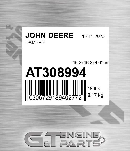 AT308994 Damper for JOHN DEERE