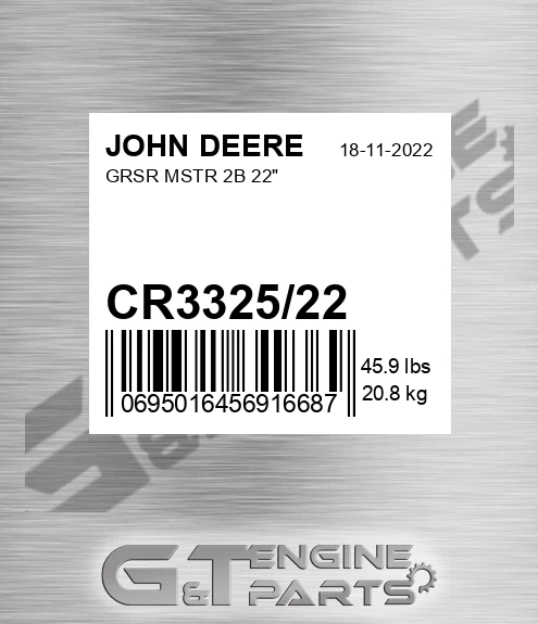 CR3325/22 Grsr Mstr 2b 22" for JOHN DEERE