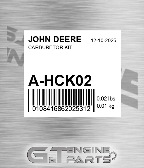 A-HCK02 Carburetor Kit for JOHN DEERE